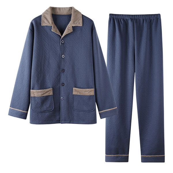 Pijamale bărbați din două piese toamnă-iarnă