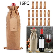 Baccarat čaše za vino 16PC Lanena torba za bocu vina Set rukava za bocu vina Lanena oznaka Vrećica za pakiranje crvenog vina