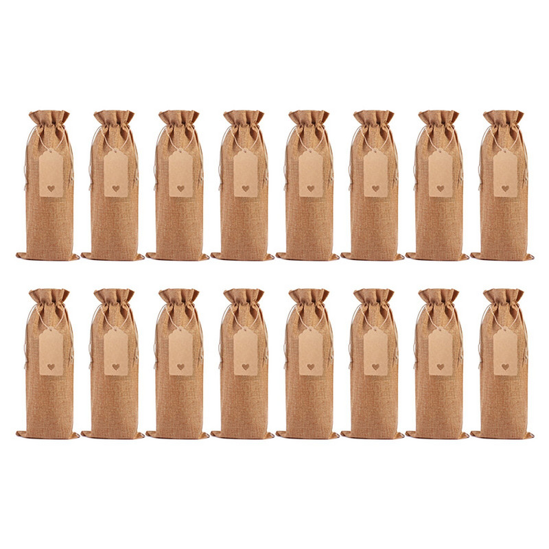 Baccarat čaše za vino 16PC Lanena torba za bocu vina Set rukava za bocu vina Lanena oznaka Vrećica za pakiranje crvenog vina