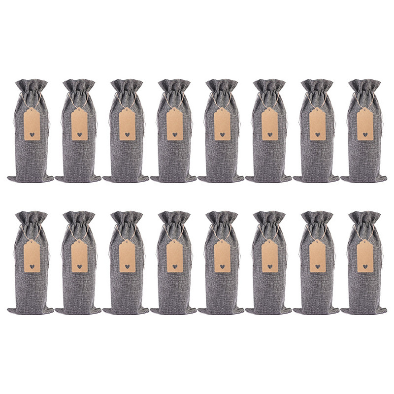 Baccarat čaše za vino 16PC Lanena torba za bocu vina Set rukava za bocu vina Lanena oznaka Vrećica za pakiranje crvenog vina