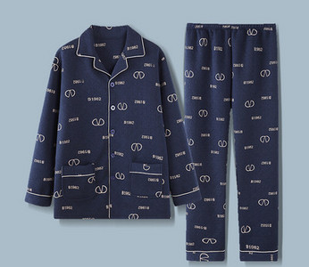 Pánsky dvojdielny pyžamový set s výšivkou