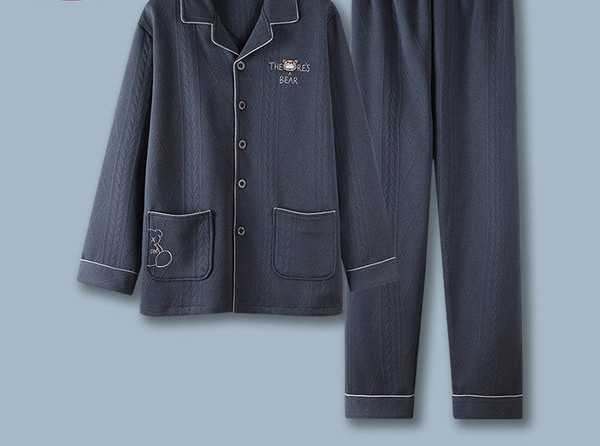 Pánsky dvojdielny pyžamový set s výšivkou