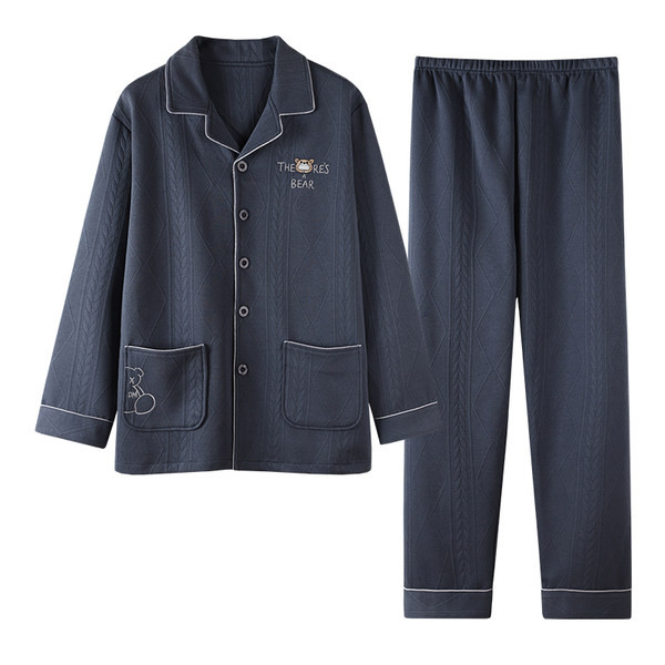 Pánsky dvojdielny pyžamový set s výšivkou