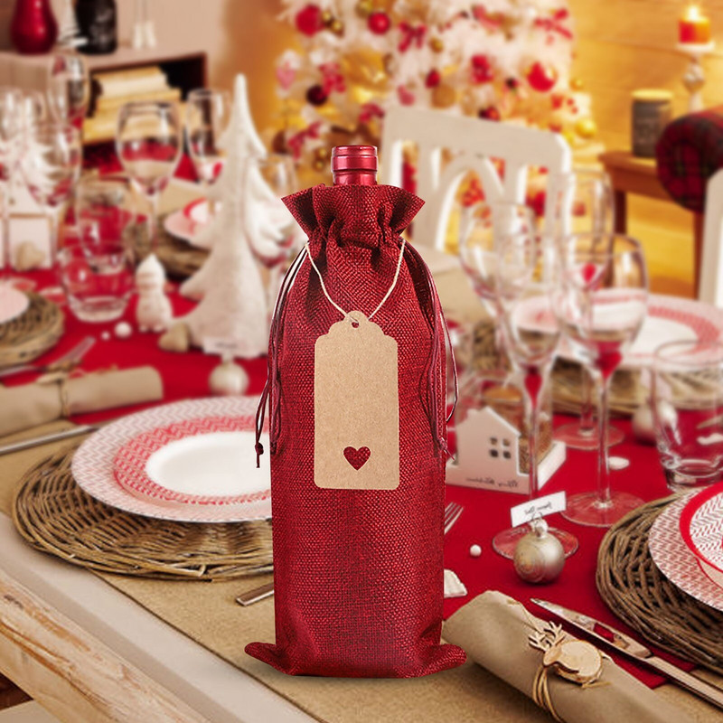 16 vnt Lininis vyno butelių maišelių rinkinys Vyno butelio rankovės Lino etiketė Raudonasis vynas Dviratis Vyno stiklas Aeruojantis vyno taurė Puodo galvutė Vyno taurė