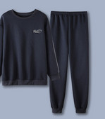 Pijama bărbătească din două piese - cu decolteu oval