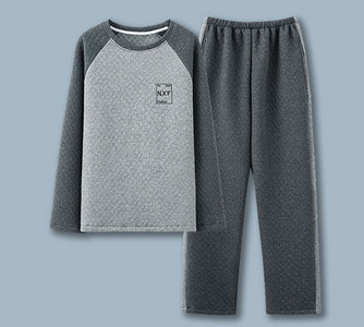 Pijama bărbătească din două piese - cu decolteu oval