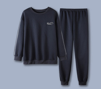 Pijama bărbătească din două piese - cu decolteu oval