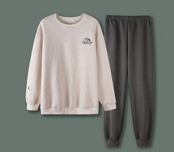 Pijama bărbătească din două piese - cu decolteu oval