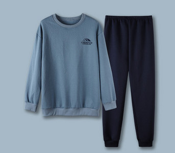 Pijama bărbătească din două piese - cu decolteu oval