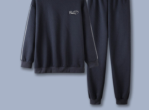 Pijama bărbătească din două piese - cu decolteu oval