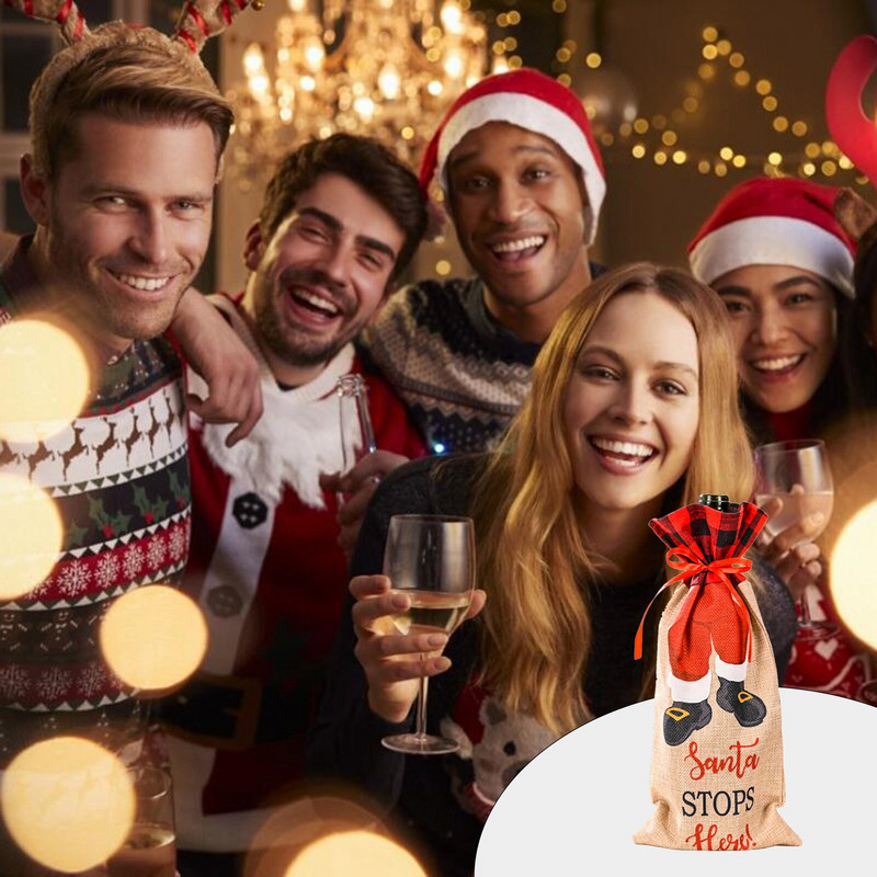 Kreatív asztali hangulat dekoráció Mikulás borkészlet Vörösbor 20 oz borospoharak szár nélküli borospohár 2 menyasszonyi és pirítós pohár