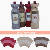 5 ks sťahovacia šnúrka na červené víno, svadobné darčekové balenie, úložný priestor, držiak na fľaše šampanského