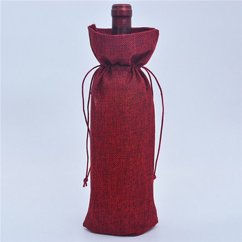5 бр. Чанта с шнур за червено вино Сватбено парти Опаковка за подарък Съхранение Поставка за бутилка шампанско