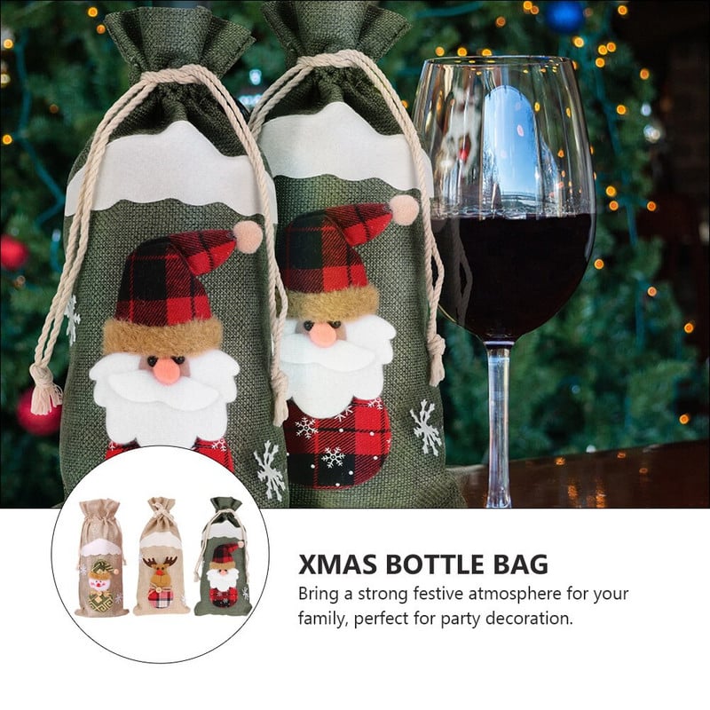 3 ks vianočných obálok, vianočná ozdoba, sezónna taška, vrece Santa Clausa, vianočné párty potreby