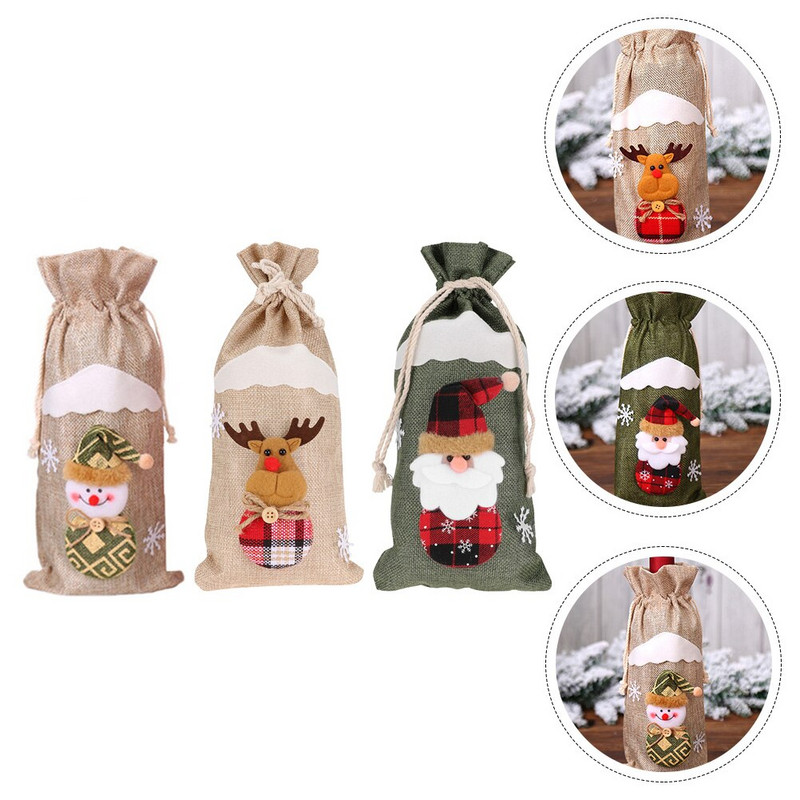 3 ks vianočných obálok, vianočná ozdoba, sezónna taška, vrece Santa Clausa, vianočné párty potreby