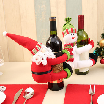 Коледна декорация за дома Коледен снежен човек Комплект бутилки за вино Голяма бутилка за вино, държаща парче Бутилка за вино Съзвездие Чаша за вино