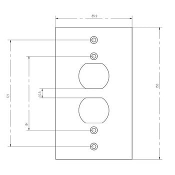 Socket Panel 150X86 Aluminium Alloy Audio Hifi Socket Board Ακουστικά Τερματικά Ηχείο Βύσμα τροφοδοσίας Πρόσοψη