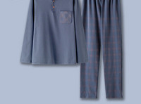 Pijamale bărbați în carouri cu buzunar