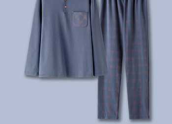 Мъжка карирана пижама с джоб