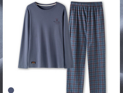 Pijamale bărbați în carouri cu buzunar