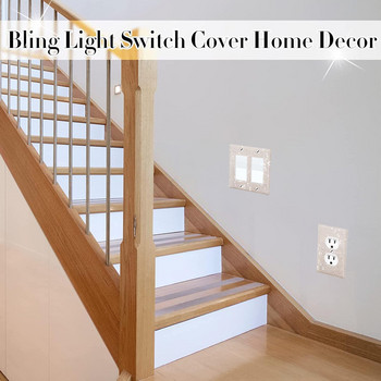 6 τεμ. Rhinestone Bling Light Switch Cover Shiny Rhinestones Καλύμματα εξόδου Bling Πιάτα τοίχου διακοσμητικά για στολίδια σπιτιού V9R4