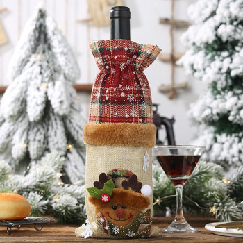 Коледна украса за дома Дядо Коледа Капак за бутилка вино Снежен човек Чорап Поставки за подаръци Xmas Navidad Decor Честита Нова Година