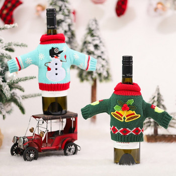 Χριστουγεννιάτικο πουλόβερ στολίδια Κάλυμμα μπουκαλιού κρασιού Χριστουγεννιάτικα στολίδια για διακόσμηση σπιτιού Δώρο Πρωτοχρονιάς 2022
