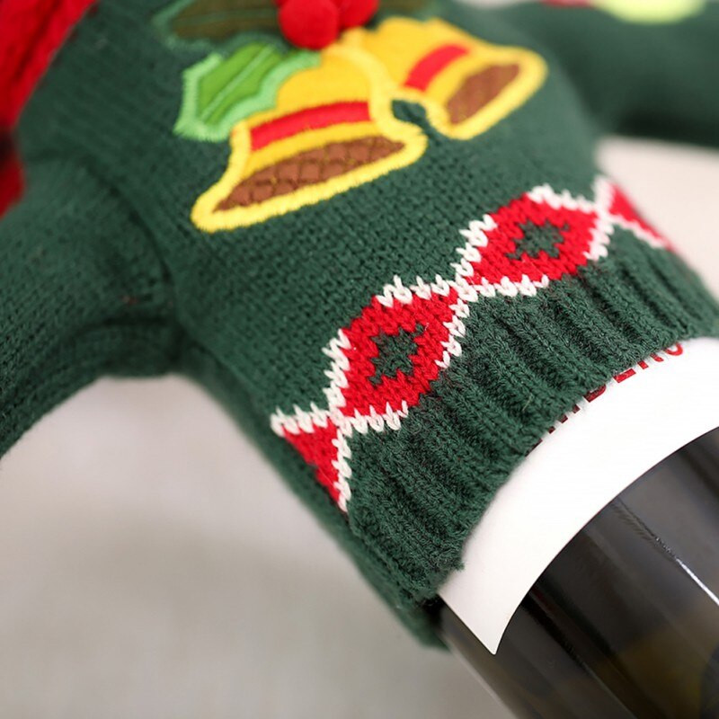 Vianočné ozdoby na sveter, obal na fľašu vína, vianočné dekorácie na bytové dekorácie, darček na Nový rok 2022