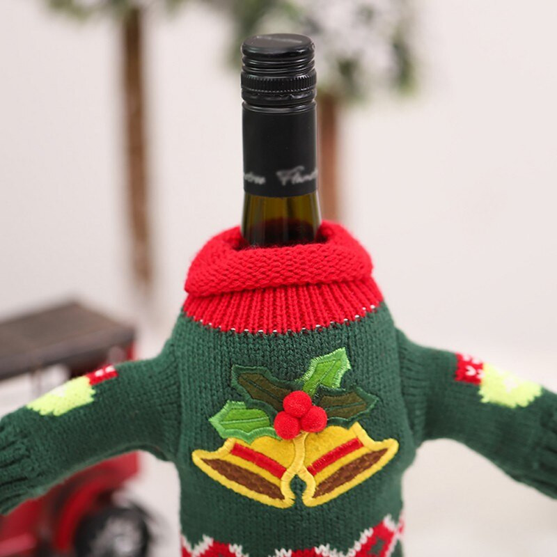 Vianočné ozdoby na sveter, obal na fľašu vína, vianočné dekorácie na bytové dekorácie, darček na Nový rok 2022