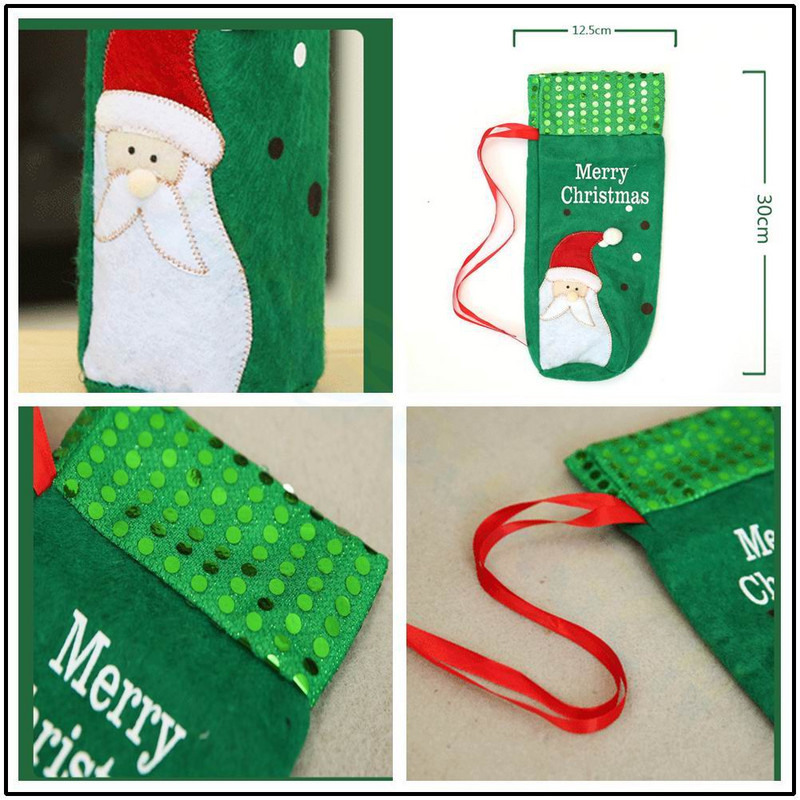 40 ks vianočných dekorácií, Claus, kryty na fľaše vína, snehuliak, šampanské, darčekové tašky, flitre, vianočné dekorácie na stôl, domácu večeru, párty