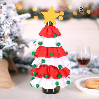 Χριστουγεννιάτικο κάλυμμα μπουκαλιού κρασιού Lovely Star Xmas Tree Bottle Topper Cover Creative Χριστουγεννιάτικη διακόσμηση πάρτι GRSA889
