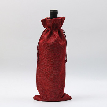 12 τμχ χριστουγεννιάτικο κρασί με κορδόνι δοκού τσέπης δώρο Μπουκάλι μπουκάλι λινάτσα Μπουφάν σαμπάνιας Dust Jacket Διακόσμηση σπιτιού