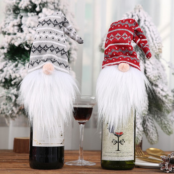 4 τμχ Κάλυμμα μπουκαλιού κρασιού χωρίς πρόσωπο Χριστουγεννιάτικα διακοσμητικά για το σπίτι Πρωτοχρονιά 2022 Navidad Δώρο Χριστουγεννιάτικα Στολίδια Navidad 2021
