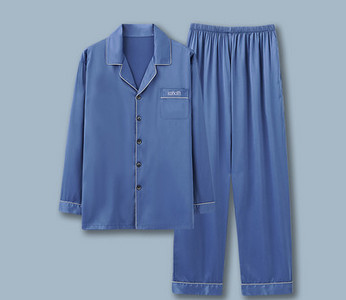 Pijamale de toamna pentru barbati cu guler si nasturi clasici