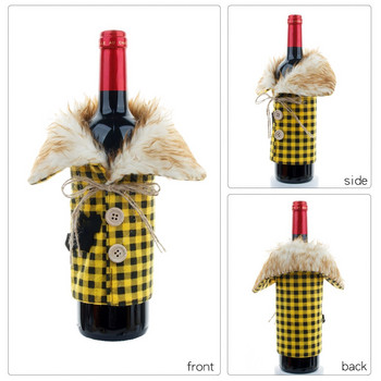 Κάλυμμα μπουκαλιού κρασιού απόκριες Χριστουγεννιάτικο κίτρινο πράσινο καρό κόκκινο τσάντα μπουκαλιού κρασιού Φεστιβάλ φαντασμάτων Διακόσμηση εστιατορίου Κάλυμμα κρασιού