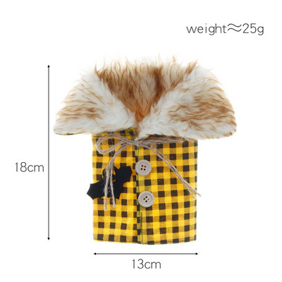 Halloweensky obal na fľašu vína, vianočný žltozelený kockovaný obal na fľašu vína s červeným vínom, duch, festival, dekorácia reštaurácie, obal na víno