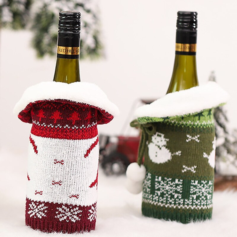 Božićna vrećica s poklopcem za bocu vina Sretan Božić Ukrasi za dom 2021. Natalni božićni ukrasi Božićni darovi Sretna Nova godina