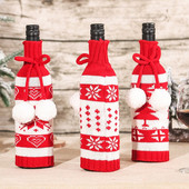 Vianočné vrecko na fľaše vína, veselé vianočné dekorácie do domácnosti 2021, vianočné ozdoby, vianočné darčeky, šťastný nový rok