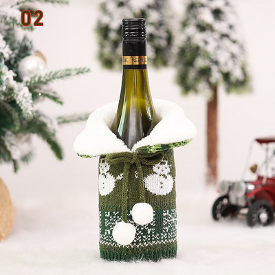 Vianočné vrecko na fľaše vína, veselé vianočné dekorácie do domácnosti 2021, vianočné ozdoby, vianočné darčeky, šťastný nový rok
