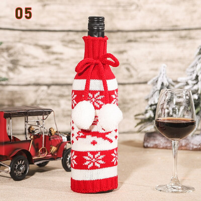 Vianočné vrecko na fľaše vína, veselé vianočné dekorácie do domácnosti 2021, vianočné ozdoby, vianočné darčeky, šťastný nový rok