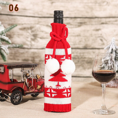 Vianočné vrecko na fľaše vína, veselé vianočné dekorácie do domácnosti 2021, vianočné ozdoby, vianočné darčeky, šťastný nový rok