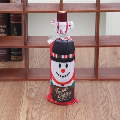 Vianočné obaly na fľaše vína Taška Santa Claus sob snehuliak dekorácia vína Taška riad vianočné dekorácie do domácnosti