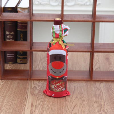 Vianočné obaly na fľaše vína Taška Santa Claus sob snehuliak dekorácia vína Taška riad vianočné dekorácie do domácnosti