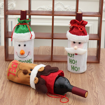 Χριστουγεννιάτικα καλύμματα μπουκαλιών κρασιού Τσάντα Άγιος Βασίλης Τάρανδος Χιονάνθρωπος Διακόσμηση Τσάντα κρασιού Επιτραπέζια σκεύη Χριστουγεννιάτικα διακοσμητικά για το σπίτι