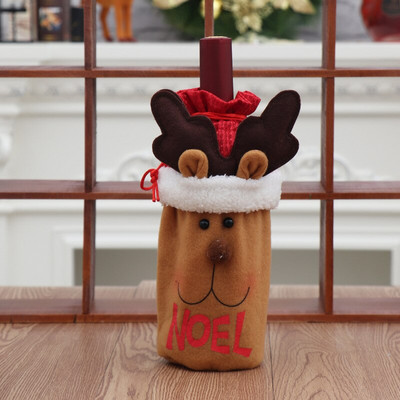 Vianočné obaly na fľaše vína Taška Santa Claus sob snehuliak dekorácia vína Taška riad vianočné dekorácie do domácnosti