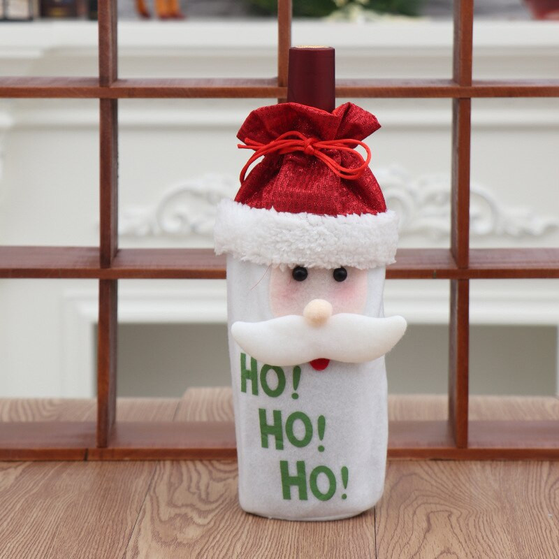 Vianočné obaly na fľaše vína Taška Santa Claus sob snehuliak dekorácia vína Taška riad vianočné dekorácie do domácnosti