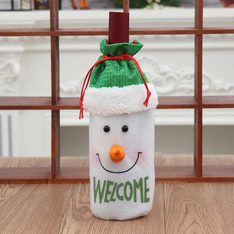 Vianočné obaly na fľaše vína Taška Santa Claus sob snehuliak dekorácia vína Taška riad vianočné dekorácie do domácnosti