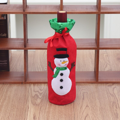 Karácsonyi borosüveg fedők táska Mikulás rénszarvas hóember bordísztáska étkészlet karácsonyi dekoráció otthonra