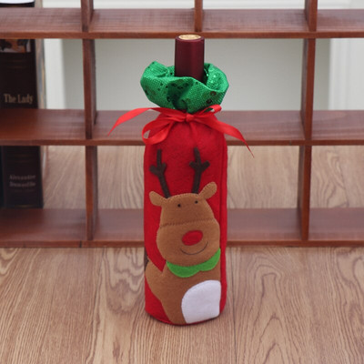 Karácsonyi borosüveg fedők táska Mikulás rénszarvas hóember bordísztáska étkészlet karácsonyi dekoráció otthonra