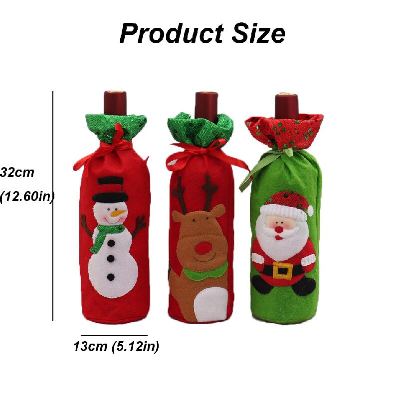 Karácsonyi borosüveg fedők táska Mikulás rénszarvas hóember bordísztáska étkészlet karácsonyi dekoráció otthonra